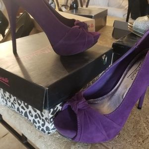 Purple suede heels